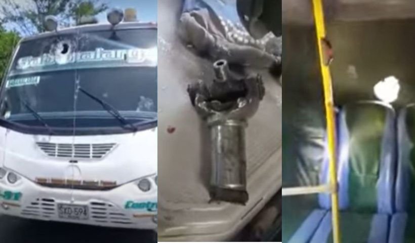 Parte mecánica de camión (cardán) salió disparada como una bala e impactó panorámico del bus de Sabanalarga. Hay una mujer herida.